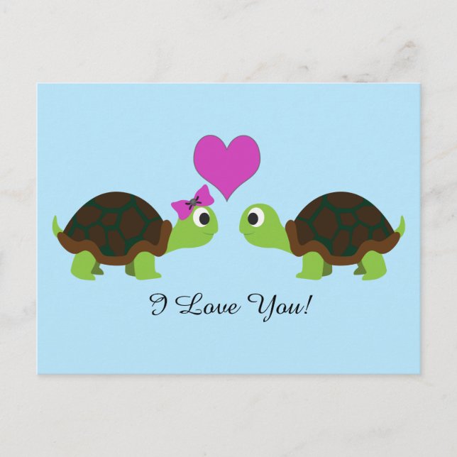 Cartão Postal Turtle Love (Frente)