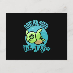 Cartão Postal Turtle Lover A Vida É Boa Com Uma Tartaruga