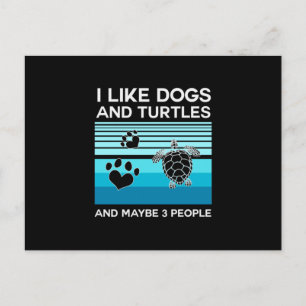 Cartão Postal Turtle Lover Eu Gosto De Cães E Tartarugas