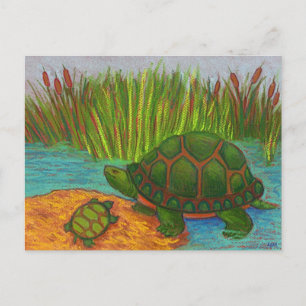 Cartão Postal Turtle Pals