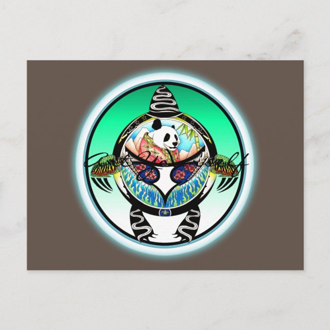 Cartão Postal Turtle Panda (Frente)