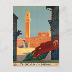 Cartão Postal Tuscany Siena Itália Vintage Poster de viagens ita