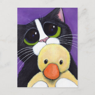 Cartão Postal Tuxedo - Pintor de Fofinho e Gato Assustado