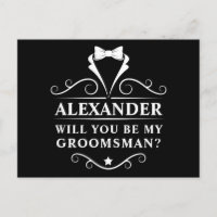 Tuxedo Tie Você Será Meu Padrinho de casamento Neg