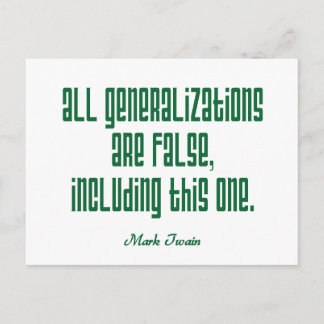 Cartão Postal Twain on Generalizations