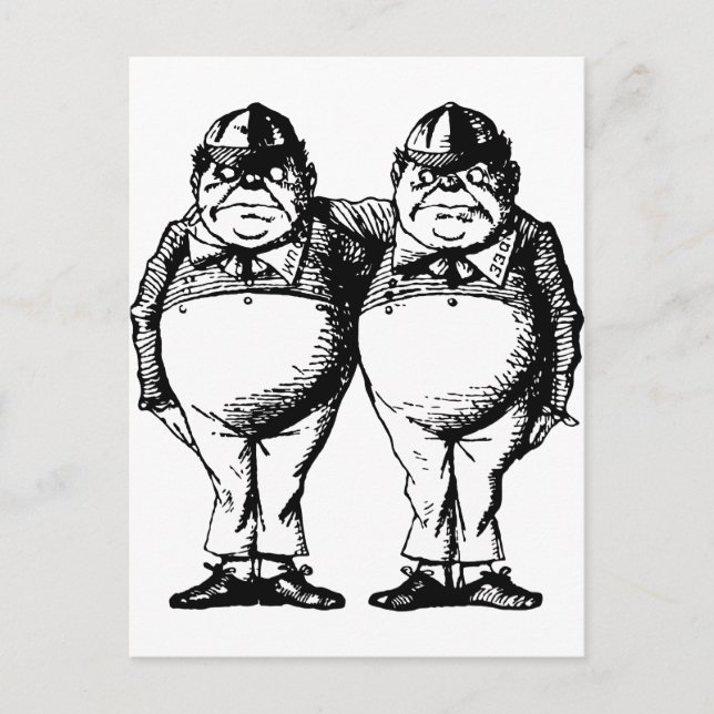 Cartão Postal Tweedle Dee e Tweedle Dum Incluso (Frente)