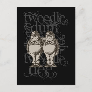 Cartão Postal Tweedledum & Tweedledee Grunge (Figura do Solteiro