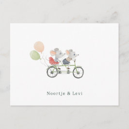 Cartão Postal Tweeling Baby Geboortekaartje Schattige Muisjes