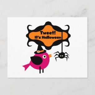 Cartão Postal Tweet Halloween T-shirts e presentes
