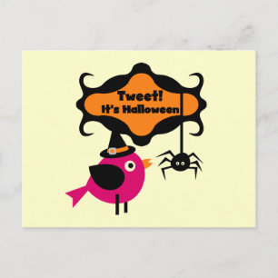 Cartão Postal Tweet Halloween T-shirts e presentes
