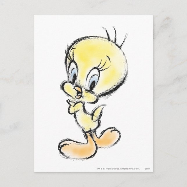 Cartão Postal TWEETY™ - Concluído manualmente (Frente)