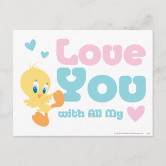Cartão Postal Tweety "Te Amo Com Todo Meu Coração"