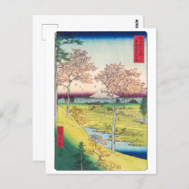 Cartão Postal Twilight Hill em Meguro | Hiroshige |