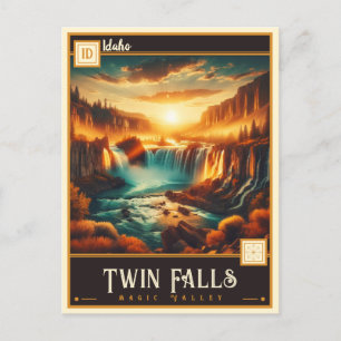 Cartão Postal Twin Falls, Idaho    Antigo