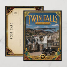 Twin Falls Idaho Arte Deco Vintage Era Dourada