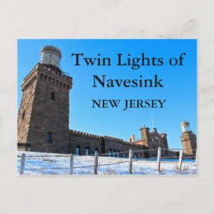 Cartão Postal Twin Lights of Navesink, Cartão-postal de Nova Je