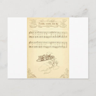 Cartão Postal Twink Twinkle Little Bat Lyrics