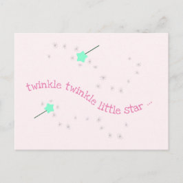 Cartão Postal Twinkle Twinkle Pequena Estrela, Menina de Wand Ma