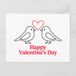 Cartão Postal Two Birds with Heart – Valentine’s Day Card Design