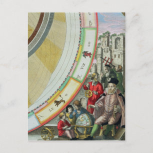 Cartão Postal Tycho Brahe , detalhe de um mapa mostrando seu