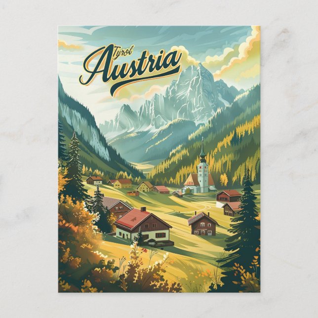 Cartão Postal Tyrol Áustria (Frente)