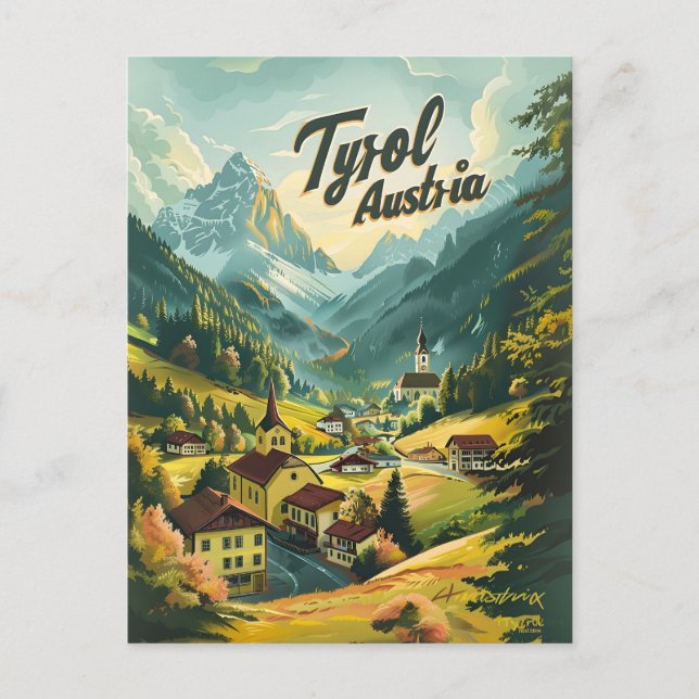 Cartão Postal Tyrol Áustria (Frente)
