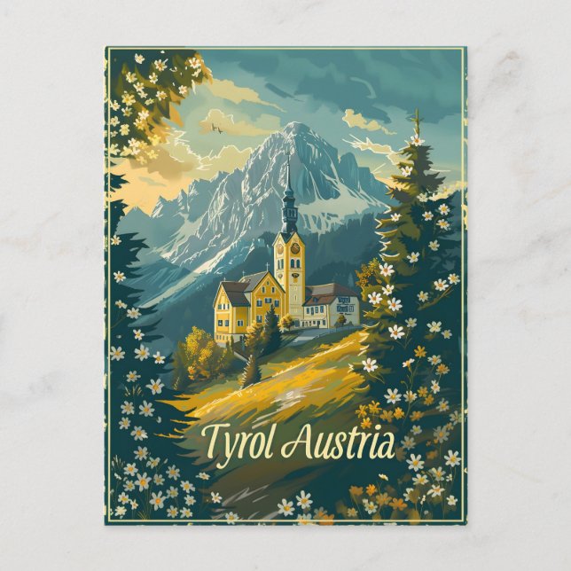 Cartão Postal Tyrol Austria Vintage (Frente)
