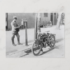 Cartão Postal U.S. Carteiro & motocicleta