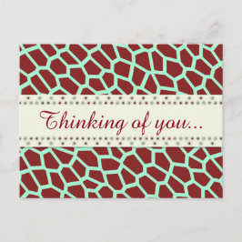 Cartão Postal U selecione Colorido/ Impressão de Girafa Marrom n