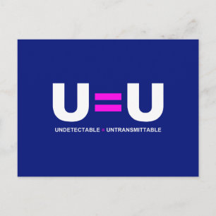 Cartão Postal U=U HIV Indetectável é Igual a Intransmissível