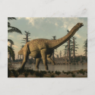 Cartão Postal Uberabatitan dinossaur no lago