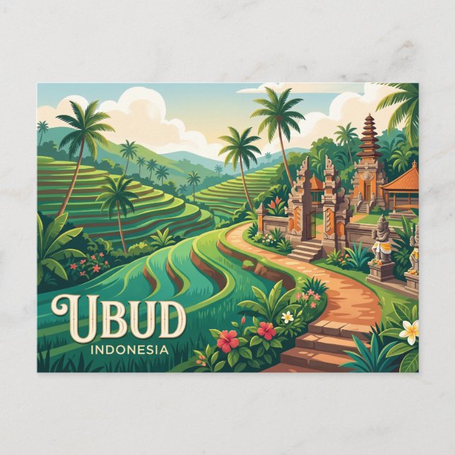 Cartão Postal Ubud Indonésia (Frente)