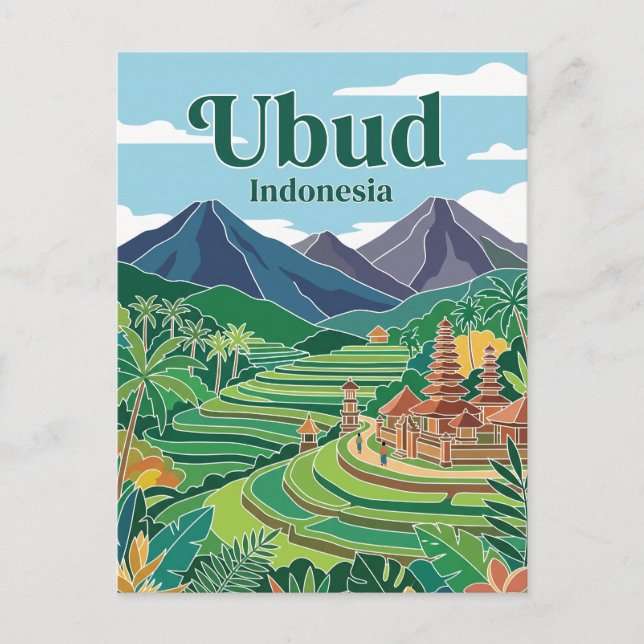 Cartão Postal Ubud Indonésia (Frente)