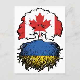 Cartão Postal Ucrânia Canadá, Canadá, Canadá, Bandeira de Raízes