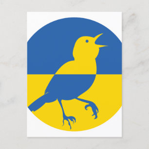 Cartão Postal Ucrânia Nightingale Bandeira Nacional Ucraniana
