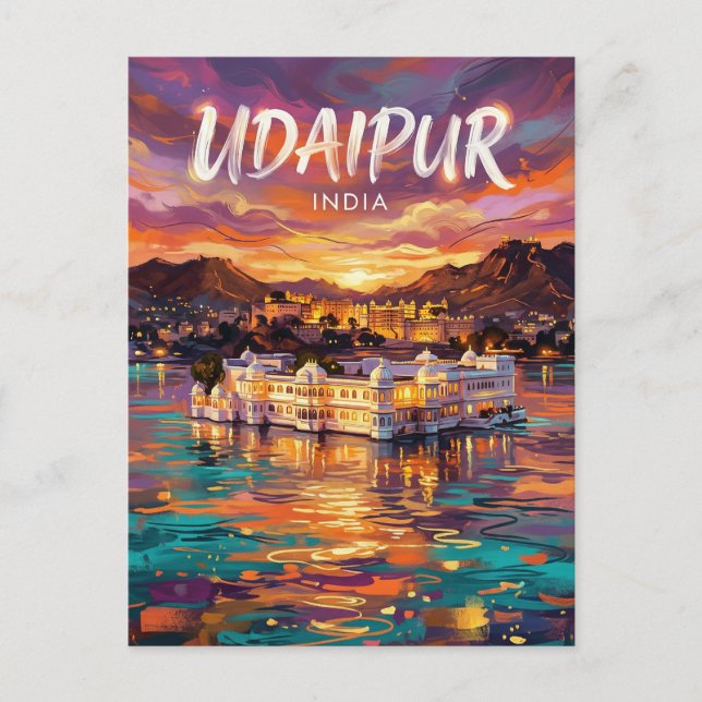 Cartão Postal Udaipur Índia (Frente)