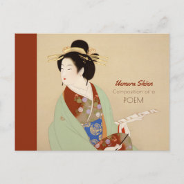 Cartão Postal Uemura Shoen Composição de um poema Japonês CC0410