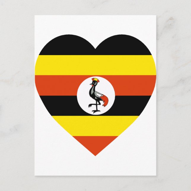 Cartão Postal Uganda Flag Heart (Frente)