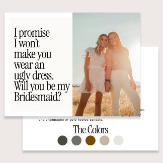 Cartão Postal Ugly Dress Retro Photo Be My Bridesmaid