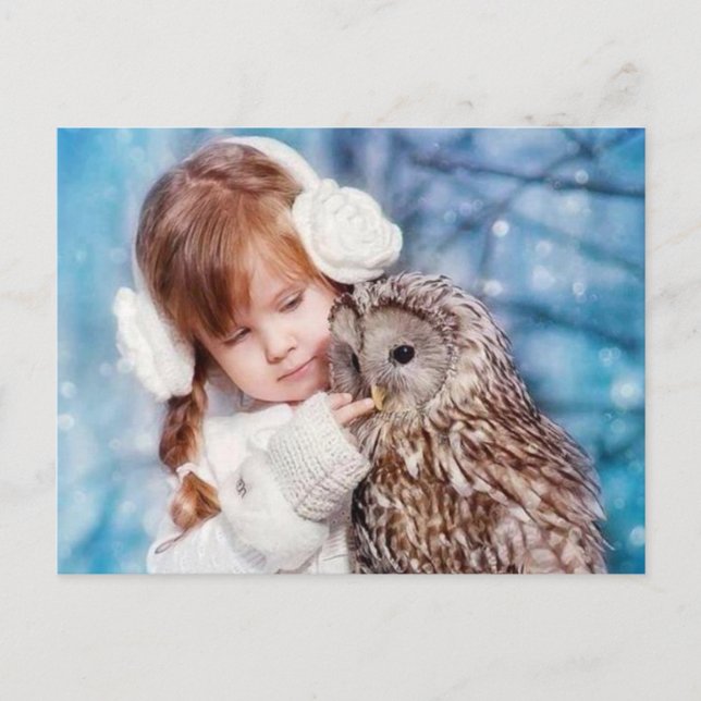 Cartão Postal uil en meisje (Frente)