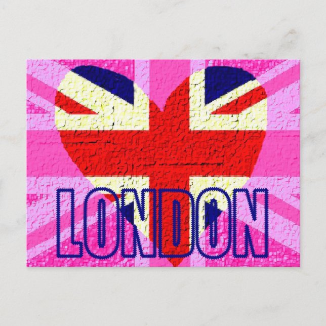 Cartão Postal UK flag London (Frente)