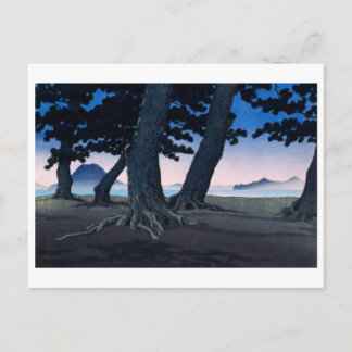 Cartão Postal ukiyoe [hasui] A27 Praia em Kaiganji em Sanuki
