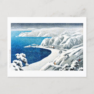 Cartão Postal ukiyoe [hasui] C18 Nishimikawazaka na Ilha de Sado