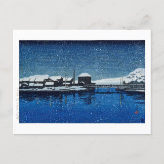 Cartão Postal ukiyoe [hasui] C22 Port of Ebisu, Ilha Sado