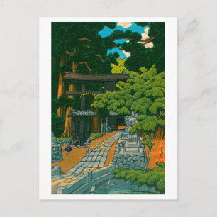 Cartão Postal ukiyoe hasui nº60 Santuário Dairai de Kumagaya