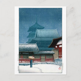 Cartão Postal ukiyoe - Hasui - Nº 31 - Templo Tennoji em Osaka -