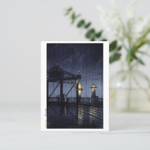 Cartão Postal ukiyoe hasui n13 Shin Ohashi Bridge