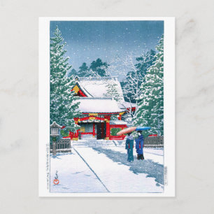 Cartão Postal ukiyoe - hasui - N.º 22 postos de segurança na nev