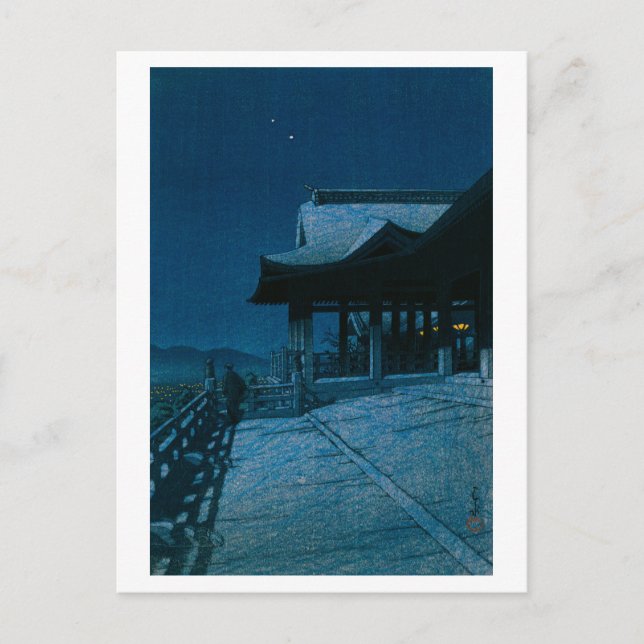 Cartão Postal Ukiyoe hasui No51 Kiyomizu Temple, Quioto (Frente)
