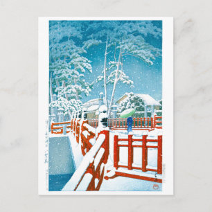 Cartão Postal ukiyoe - hasui - No.24 Ponte Yakumo no Nagata.